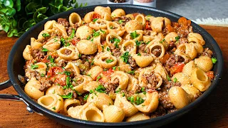 My husband's favorite recipe! Pasta with Ground beef! Simple and incredibly delicious!
