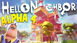 HELLO NEIGHBOR ALPHA 4 IS HERE! EXPLORING THE NEW HOUSE AND SECRETS! | Hello Neighbour Gameplay