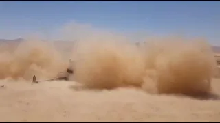 D-30 122mm artillery in Syrian desert