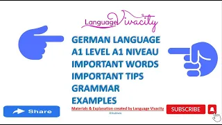 A1 German Language Important Words and Tips | Learn German Language Grammar | German Hören