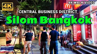 [4K HDR] Bangkok Business District Silom Walk April 2024 | Thailand Travel 4k