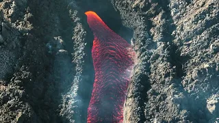 Etna Volcano eruption 2022 , aerial drone footage.
