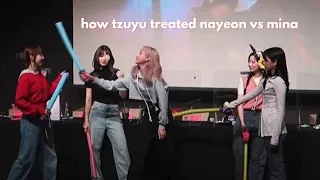 tzuyu being aggresive to nayeon while being soft to mina