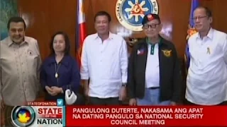 SONA: Pangulong Duterte, nakasama ang apat na dating pangulo sa National Security Council Meeting