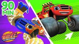 Makeover Machines & Science Games Mashup Marathon! | 90 Minutes | Blaze and the Monster Machines