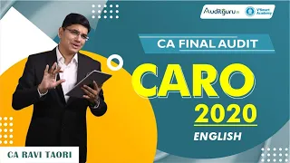 CA Final Audit CARO 2020 | Revision Lectures | May & Nov 23 Attempt | English | CA Ravi Taori