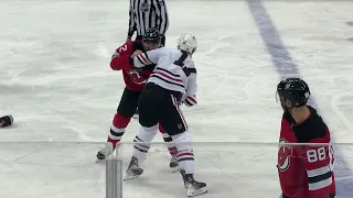 NJ Devils vs. Chicago Blackhawks ROUGH STUFF AND A FIGHT 1/5/24