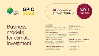 GPIC 2023: Session 1.1 Business models for climate investment