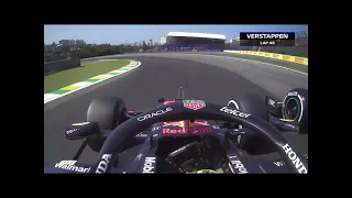 Verstappen Forces Hamilton Wide. (Brasil  Lap 48 Turn 4 Max Onboard)
