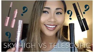 Short Thin Asian Lashes Review | Sky High by Maybelline VS Telescopic by Loreal