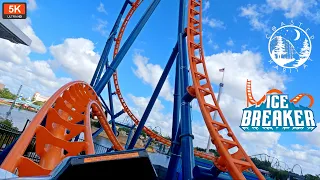 Ice Breaker Front Row On Ride POV 5K 60 FPS | New Premier Rides Coaster | SeaWorld Orlando Florida