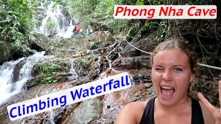 Climbing a waterfall in Phong Nha Botanic Garden + Phong Nha Cave -  Vietnam Travel Vlog