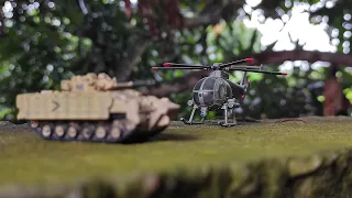 Helicopter model & M2 Bradley infantry fighting vehicle