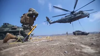 Gigantic US HEAVY Helicopter Lifts Tons of Armored Vehicle  Sikorsky CH 53 Sea Stallion