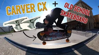 CARVER CX ON AN OLD SCHOOL SKATEBOARD "SANTA CRUZ SLASHER"