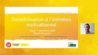 #MoisSansTabac 2020 : webinaire "Entretien motivationnel" avec Benoit Saugeron, CRES