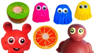 Babblarna äter frukt och klär ut sig till spöken i Play Doh - Lär dig färger för barn med Babblarna