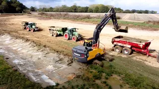 Curage d’un étang | 3 Fendt & 1 claas au TP 🚜