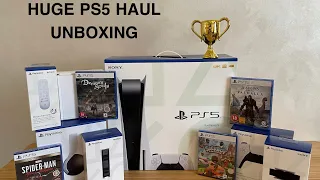 Huge PS5 Haul Unboxing + Accessories & Exclusive Trophy