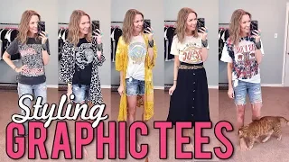 How to Style Graphic Tees - Try On Haul & Styling Tips! | LipglossLeslie