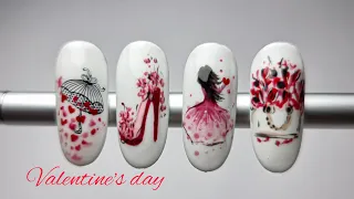 valentine nail art 2024😘 valentine nail ideas| easy design 💝