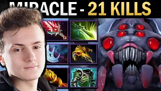 Broodmother Dota Gameplay Miracle with 21 Kills and Bloodthorn