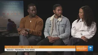 Sterling K. Brown talks about new film 'Waves' with co-stars Kelvin Harrison Jr and Taylor Russell