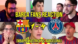 BARCA FANS REACTION TO BARCELONA 1 - 4 PSG (MBAPPE HATTRICK VS BARCELONA) | FANS CHANNEL