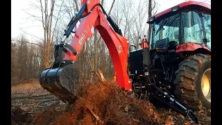 #130 How to Remove Stumps With Backhoe On RK55