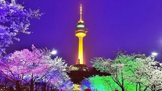 Painting Namsan Tower/ Seoul Tower South Korea | Acrylic Painting