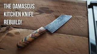 The Damascus Kitchen Knife Rebuild (Anger Knives)!