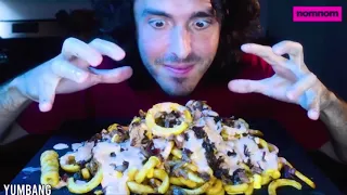 Mukbangers Consuming Animal Style Fries ( ASMR ) || WARNING: MESSY || CRAZY EATING SHOW😱😱