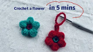 crochet a flower in 5 minutes, crochet for beginners, easy crochet,#crochet #knitting