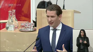 Regierungserklärung von Bundeskanzler Sebastian Kurz ÖVP   Nationalratssitzung