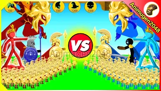 RED vs BLUE Golden Spearton Stick Figure Battle | Stick War Legacy Mod VIP | Animugen2048