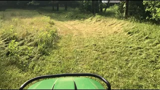 Extreme Mowing! John Deere X758 vs Very Overgrown Yard!!!