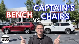 2024 Toyota Grand Highlander:  Compare Bench Seat vs Captain Chairs