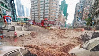 Worst Flooding🔴 in Decades: Hong Kong Battered by Record breaking Black Rainstorm