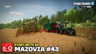 BUYING AND HARVESTING TWO NEW FIELDS!! [Mazovia Start With $0] FS22 Timelapse # 43