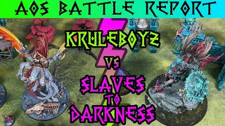 Archaon vs Kragnos | Slaves to Darkness vs Kruleboyz | Age of Sigmar | 2000 Point Battle Report