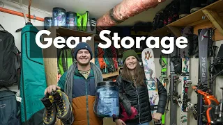 GEAR ROOM TOUR: How We Store Our Camping, Backpacking, Skiing, Climbing and Mountain Bike Gear