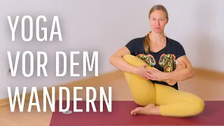 Yoga zum Aufwärmen vor dem Wandern