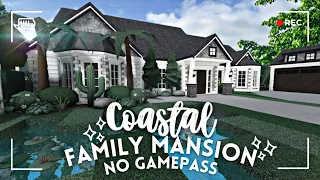 [ bloxburg ] ꒰ 86k! ꒱ 🌊 suburban coastal family mansion ꒰ no gamepass exterior build & tour ꒱