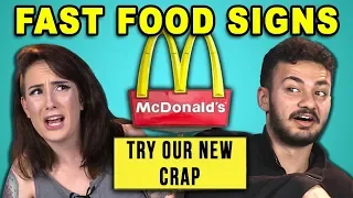 ADULTS READ 10 FUNNY FAST FOOD SIGNS (REACT)