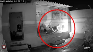 Scary Ghost cctv camera footage A real ghost that haunts grandma.