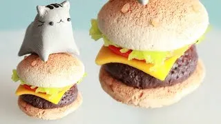 Pusheen Cat on a Hamburger Tutorial: Polymer Clay How-to