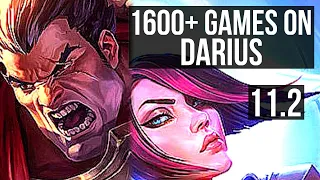 DARIUS vs FIORA (TOP) | 9/0/2, 1600+ games, 2.0M mastery, Legendary | KR Diamond | v11.2