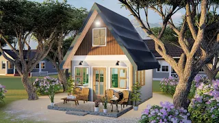 Beautiful Tiny House with Bedroom Loft Design Idea 4x4 Meters (16 Sqm) ( 170 Sqft )