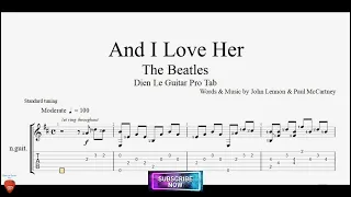Guitar solo 'And I love Her' by The Beatles with Guitar Tutorrial TABs