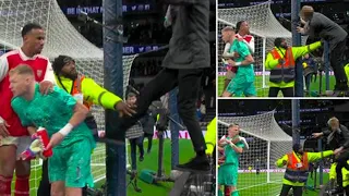 Aaron Ramsdale kicked by Tottenham fan in chaotic ending to North London derby